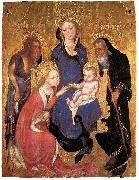 Michelino da Besozzo The Mystic Marriage of St Catherine, St John the Baptist, St Antony Abbot Spain oil painting artist
